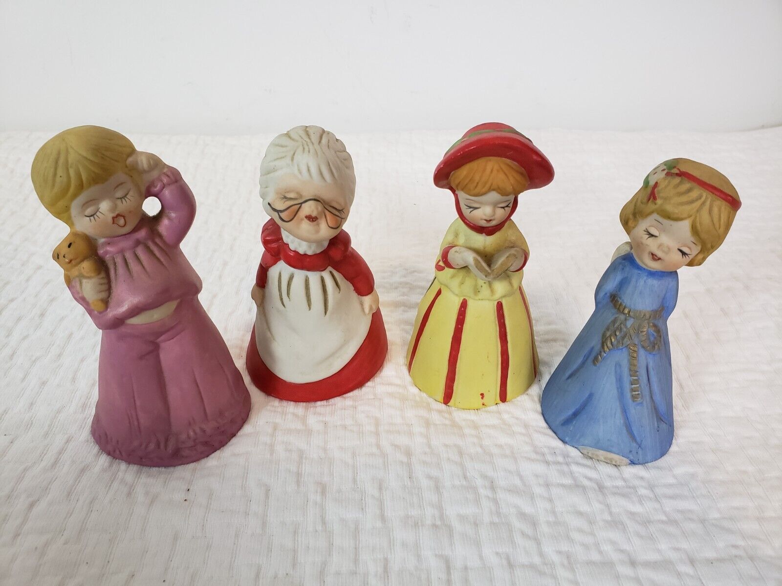 (A24) Vintage Jasco 1978 Merri Bells Handcrafted Porcelain Bisque Figurines Lot