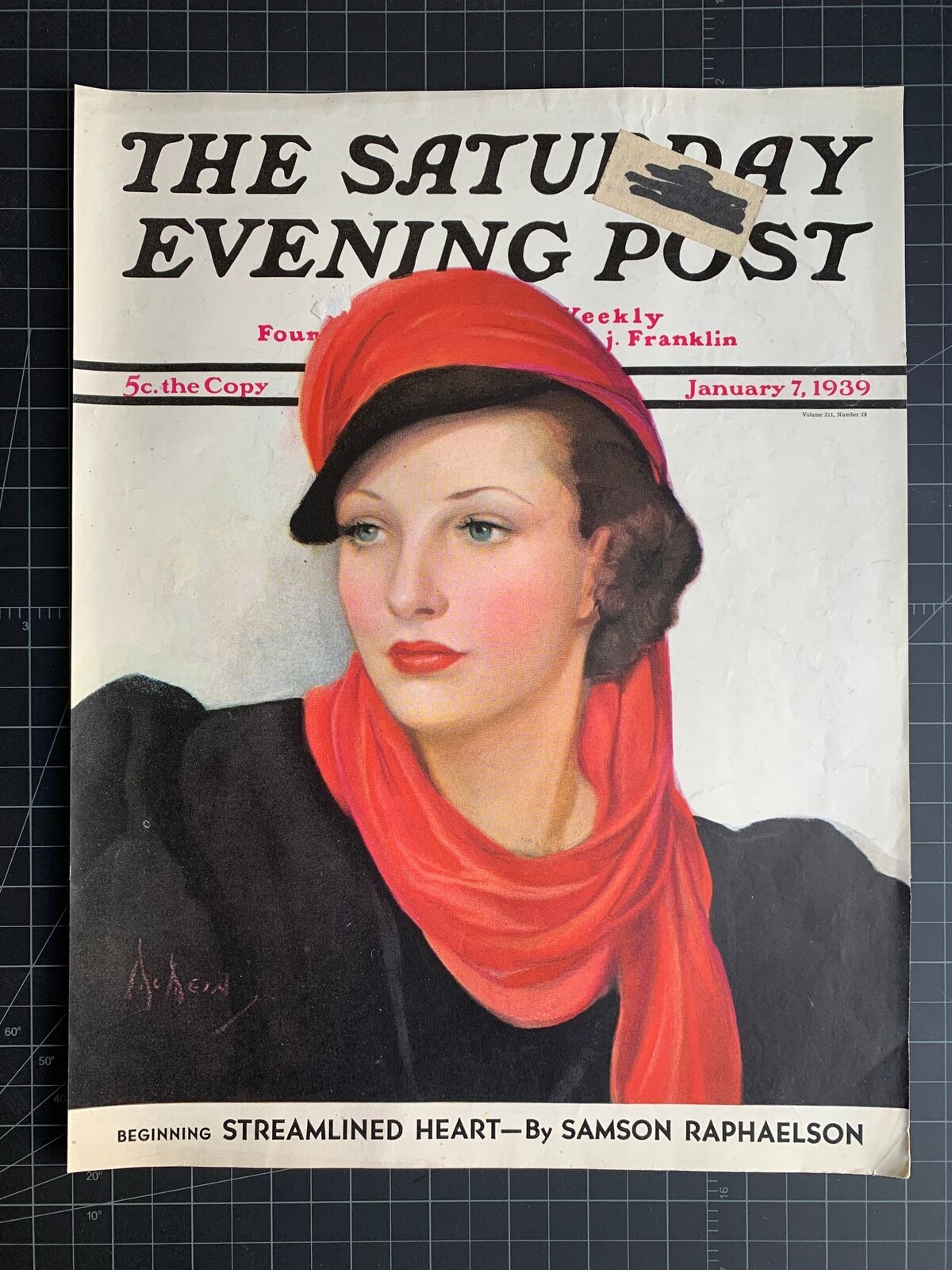 Vintage 1939 Saturday Evening Post Magazine Cover