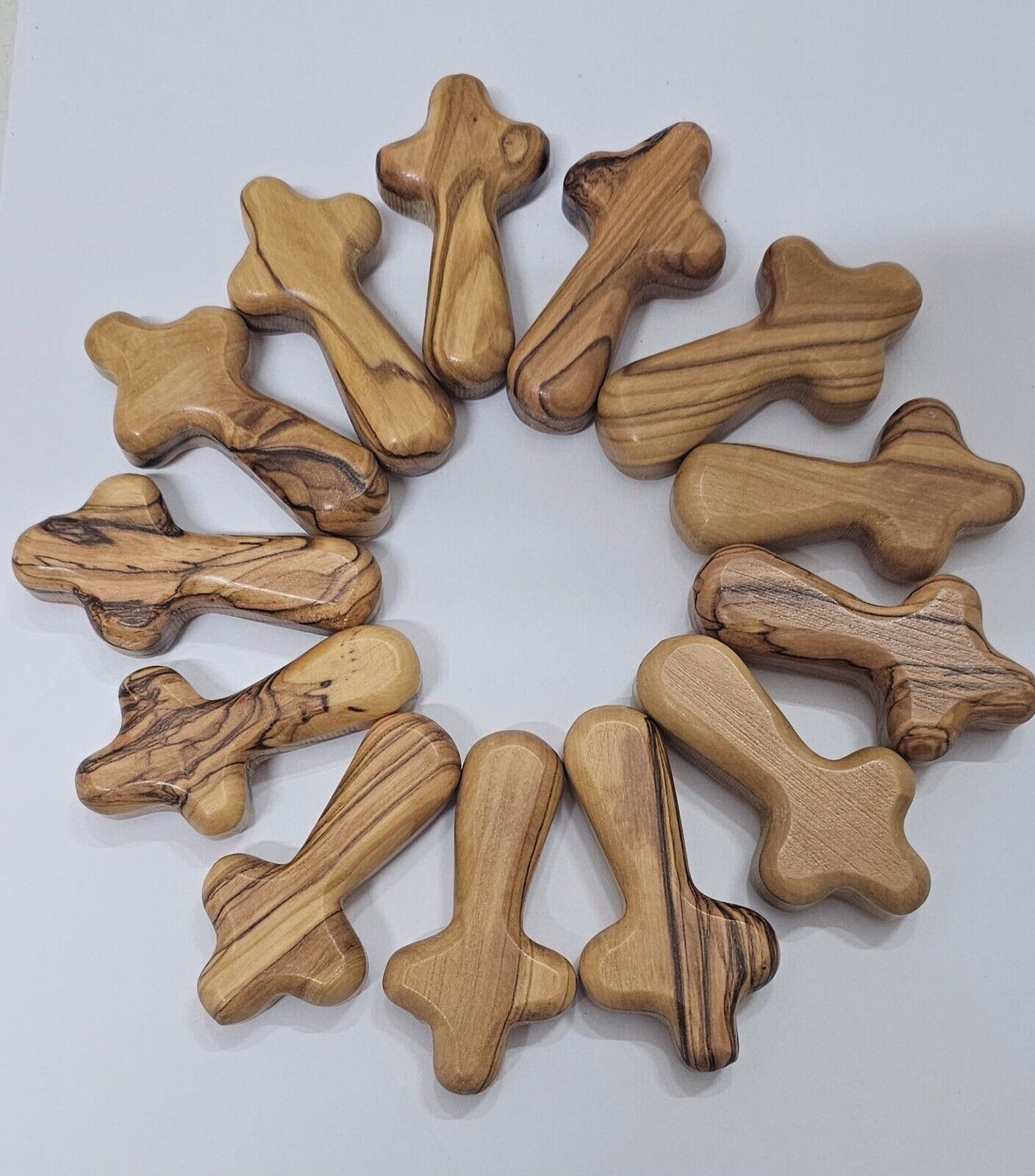 unique and simple Olive Wood Comfort Cross 500pcs(2.5 Inch)