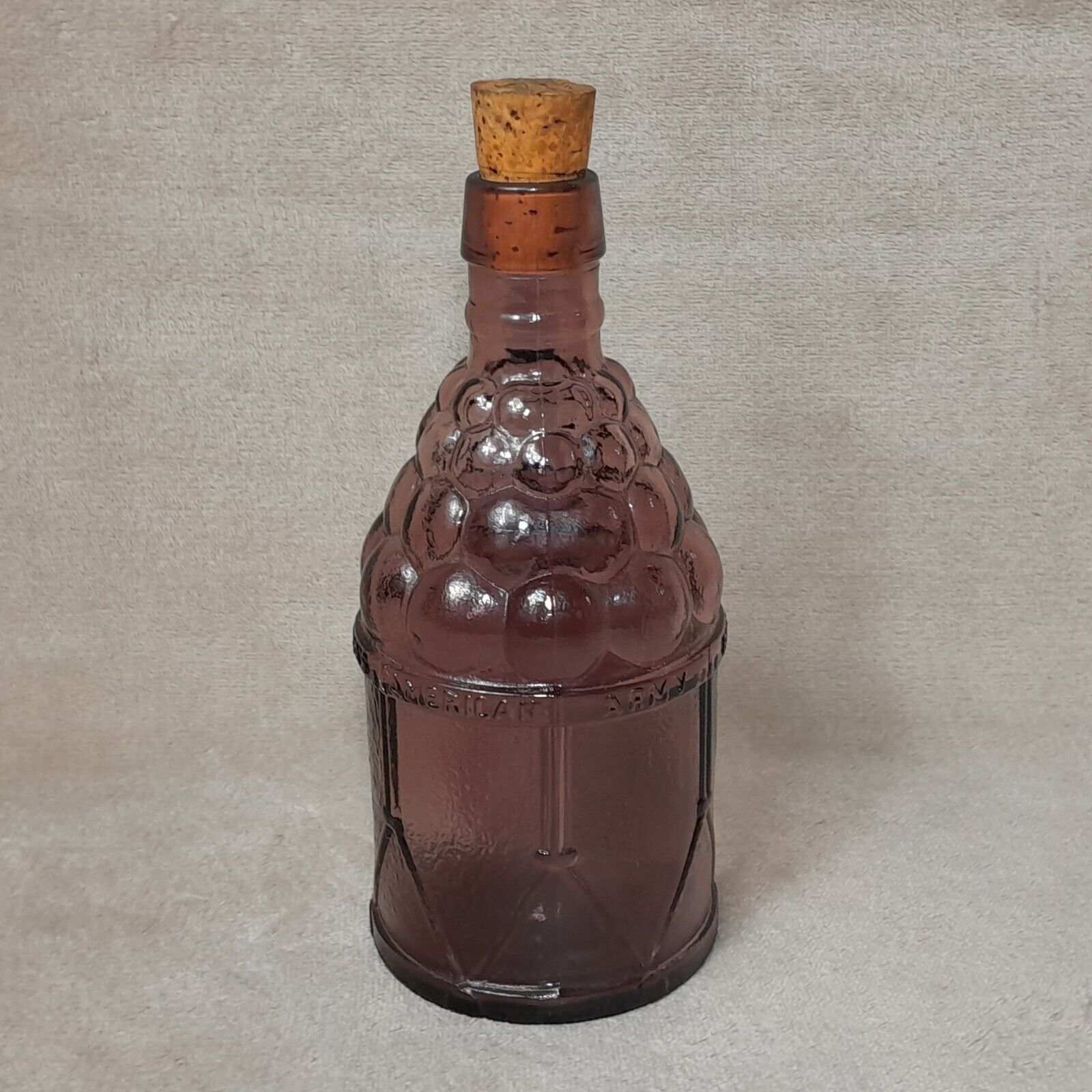McGivers American Army Bitters Bottle With Cork Purple Vintage Wheaton NJ
