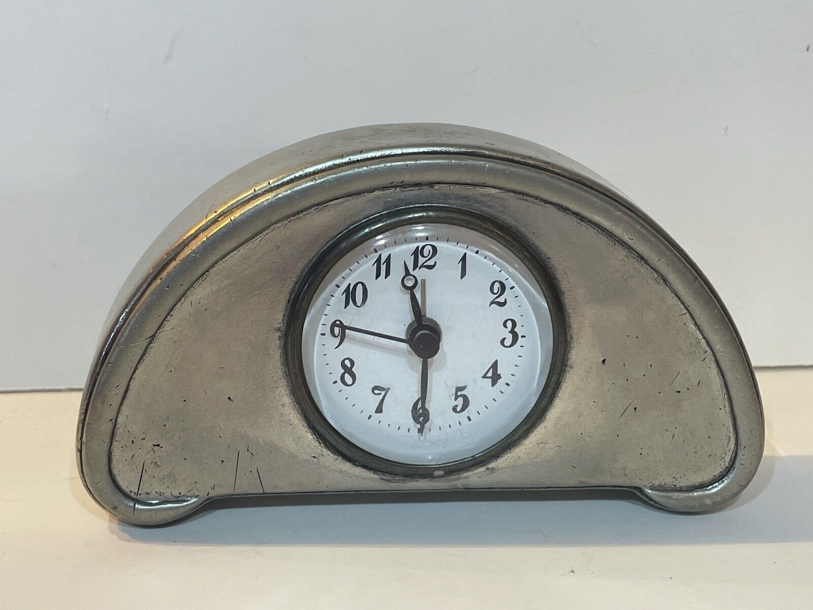 Vintage ZONA Match Pewter  Italy Alarm  Desk Clock