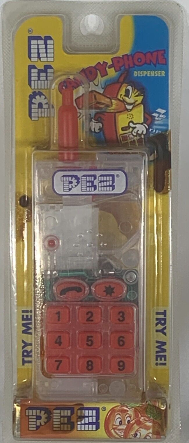 📞 Rare Vintage 1980s Pez Clear Telephone Candy Dispenser - Nostalgic Collector'