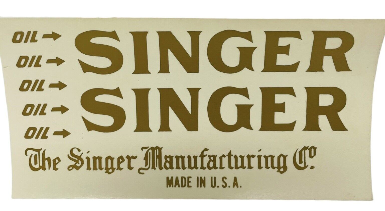 Vintage Singer Sewing Machine Oil Restoration Decals Stickers Gold Metallic New