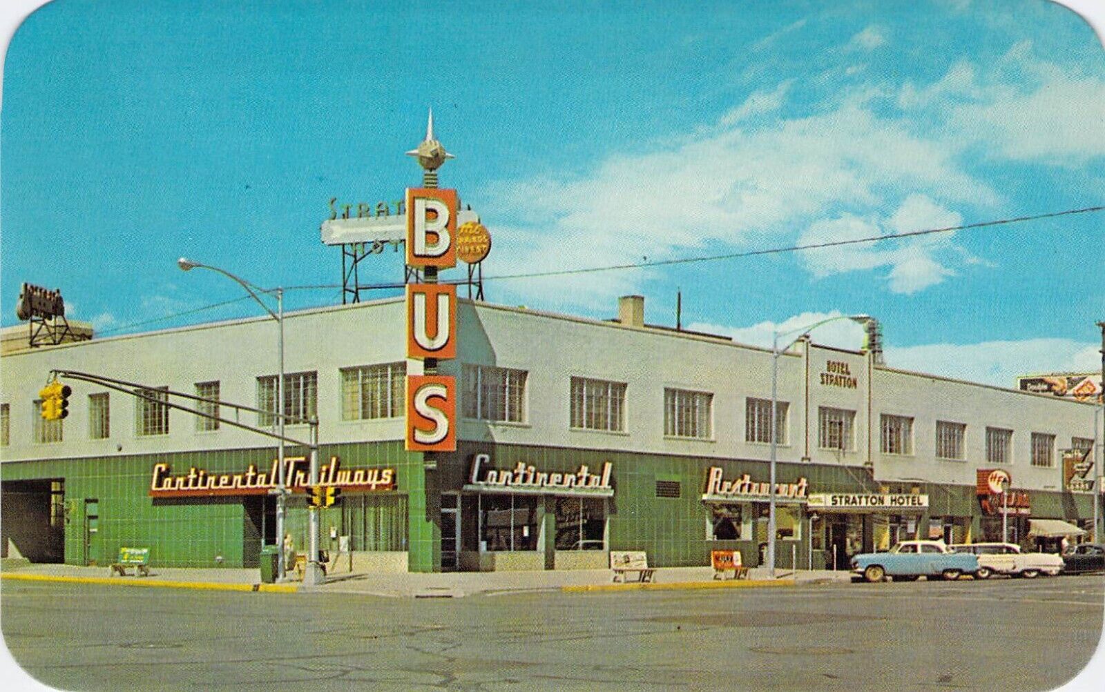 1964 CO Colorado Springs Continental Trailways Bus Depot Mint postcard A66