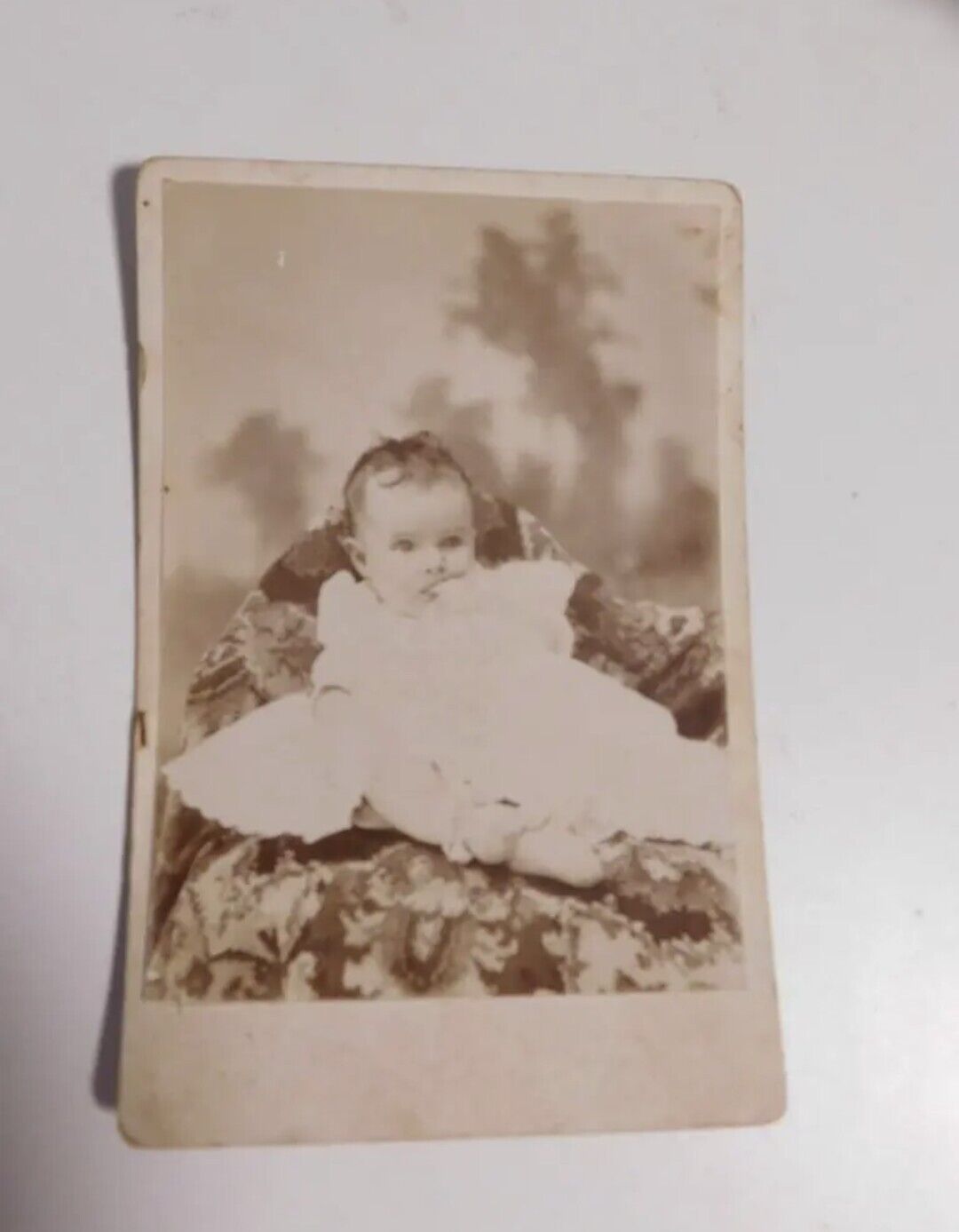 Antique 1880's Cabinet Card Photograph Adorable Sitting Baby Post Mortem?