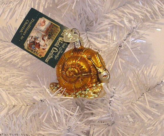 2005 - SNAIL - OLD WORLD CHRISTMAS BLOWN GLASS ORNAMENT - NEW W/TAG