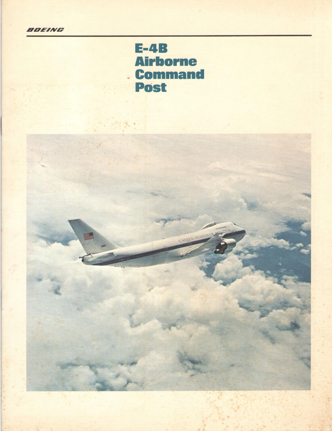 VTG 1983 BOEING 747 E-4B PRESIDENT'S AIRBORNE COMMAND POST BROCHURE ILLUSTRATED