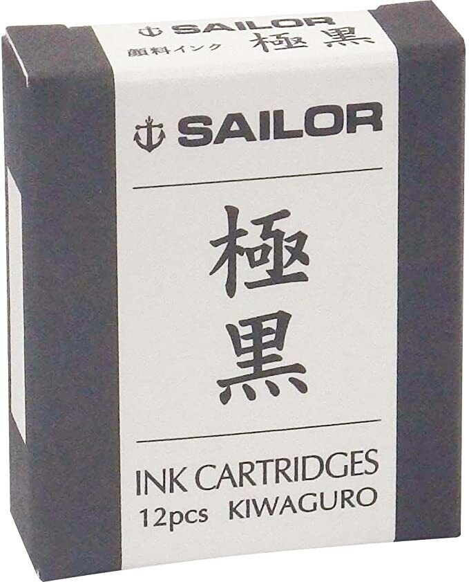 SAILOR 13-0602-120 Nano Ultra Black Kiwa-guro 12pcs fountain pen ink Cartridge