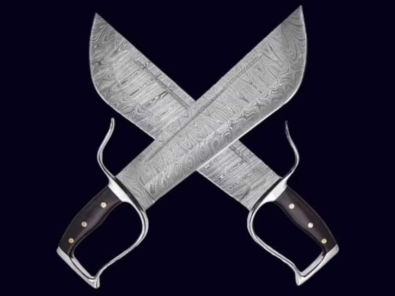Pair Of Wing Chun Butterfly Swords Set | Hung Gar Folded Damascus Steel Blades