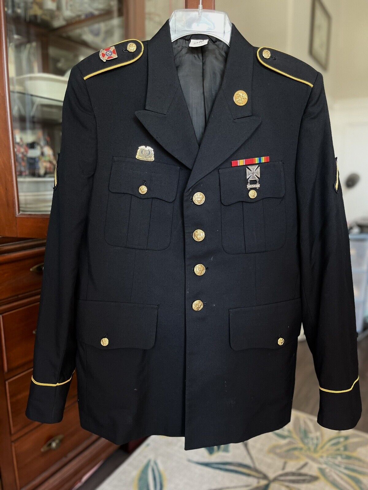 Defense Logistic Agency Bremen Bowdon 37R Military Jacket Coat Army Dressed Blue