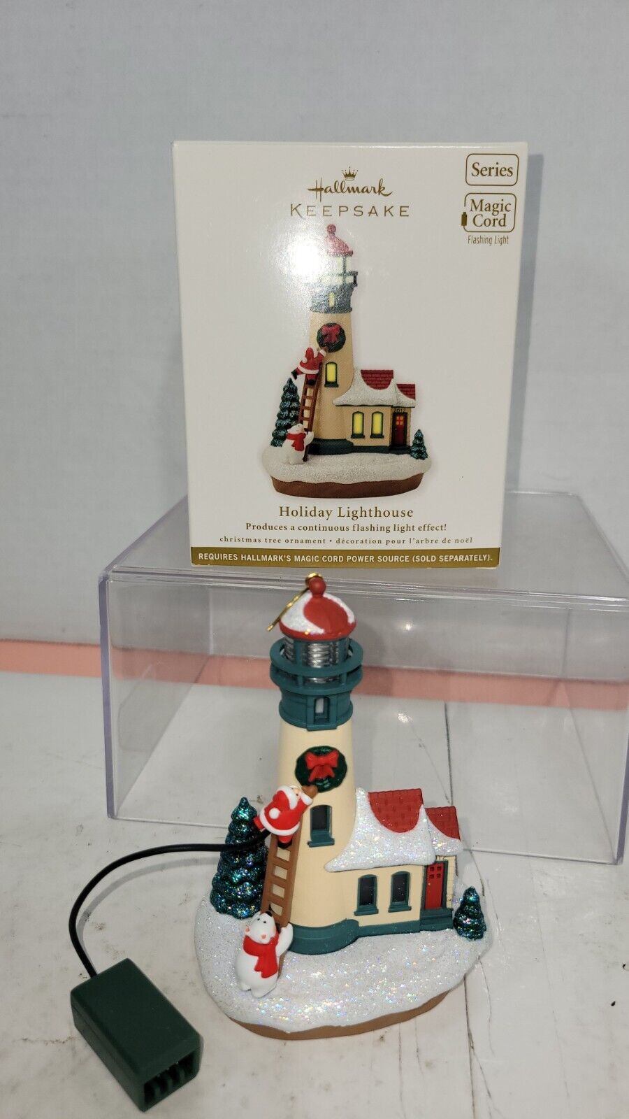 2012 Hallmark Holiday Lighthouse Magic Cord Christmas Ornament 1st In Series