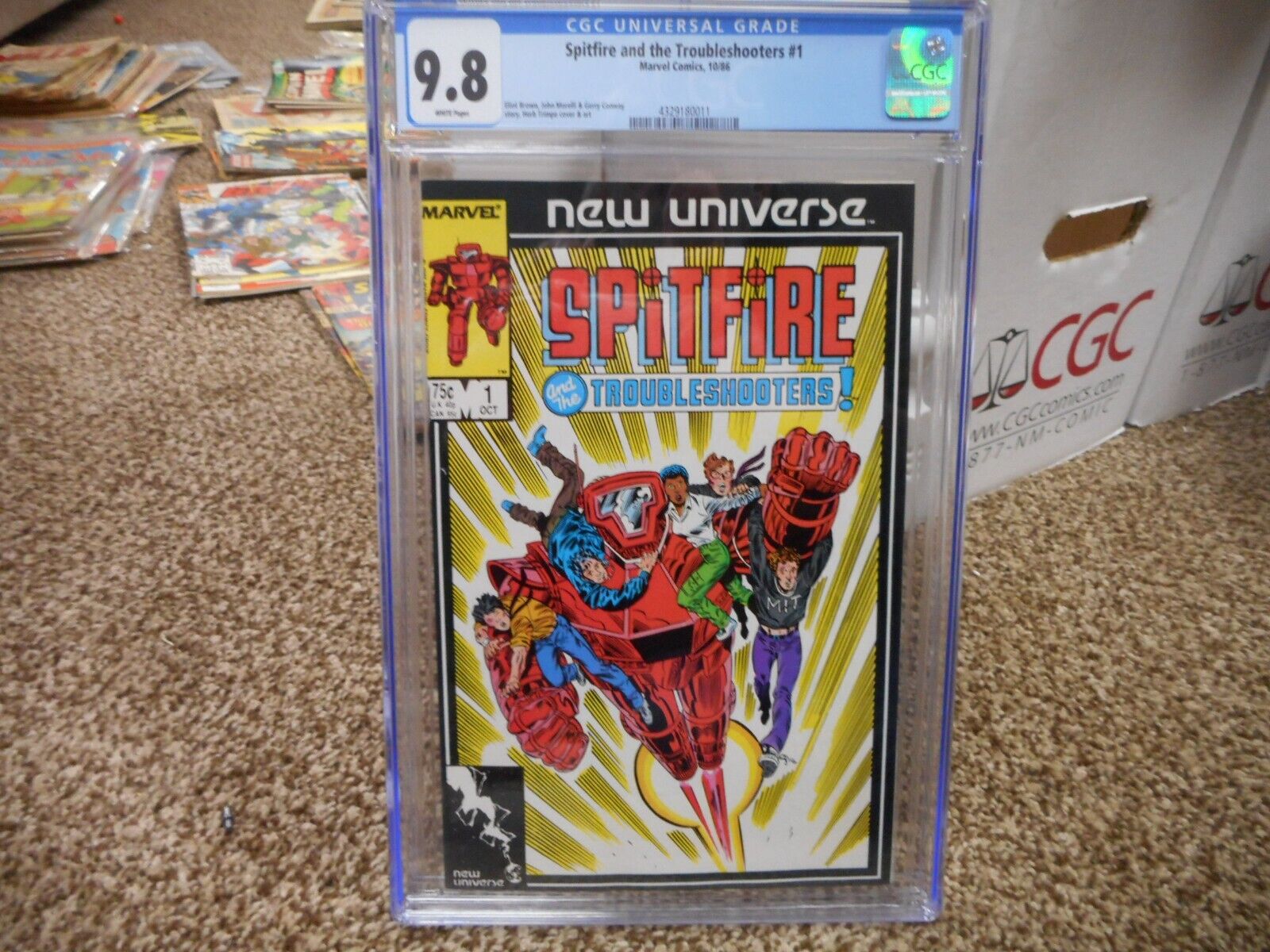Spitfire and the Troubleshooters 1 cgc 9.8 Marvel 1986 WHITE pgs NM MINT New Uni