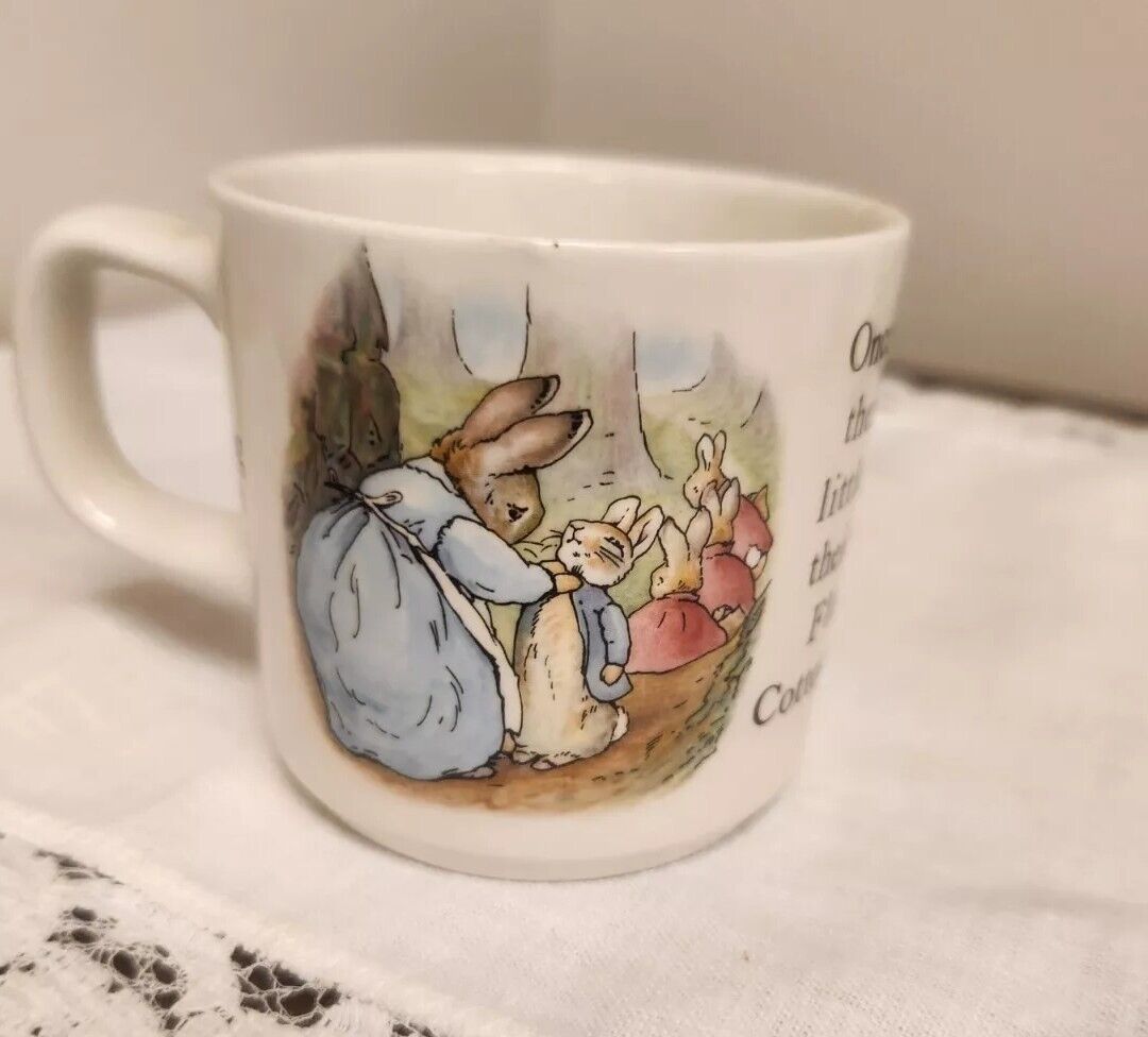 Wedgwood Beatrix Potter Peter Rabbit Cup Mug Flopsy Mopsy Cotton Tail England