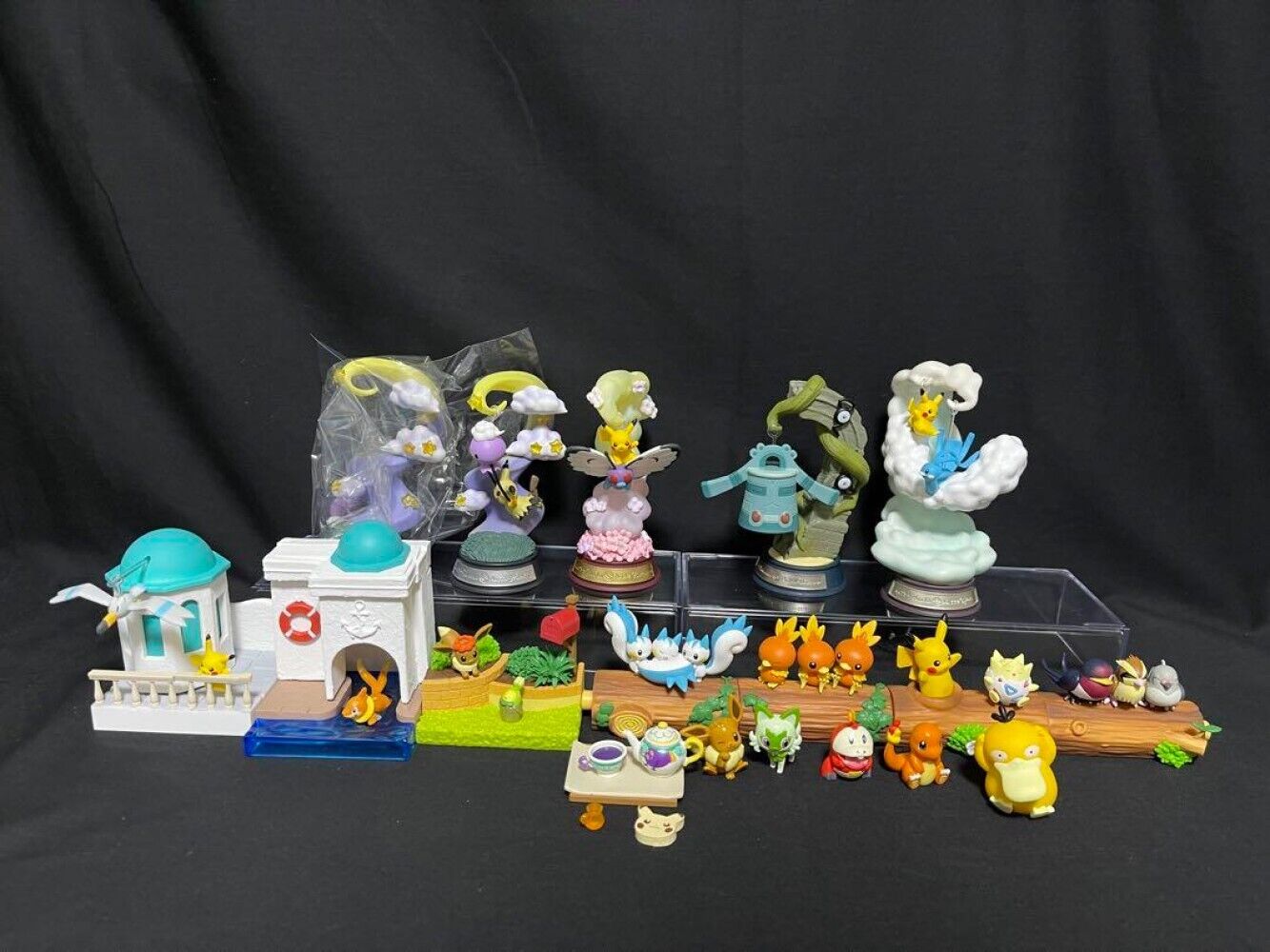 Pokemon used Mini Figure lot Swing Vignette Collection Pokemon Town Japan