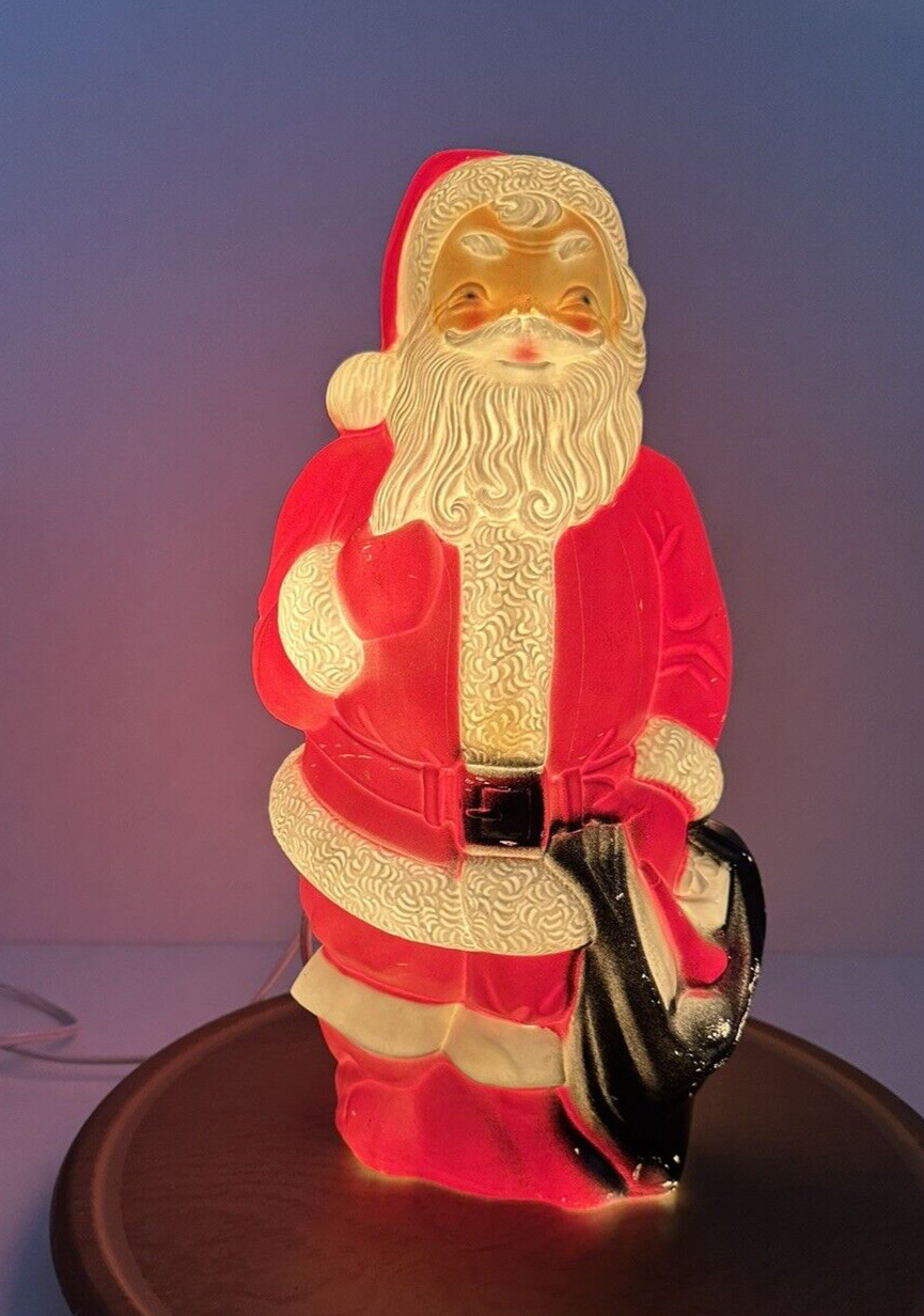 Vtg Empire 13 inch  Santa Blow Mold with Light Marked 1968 Excellent Condition