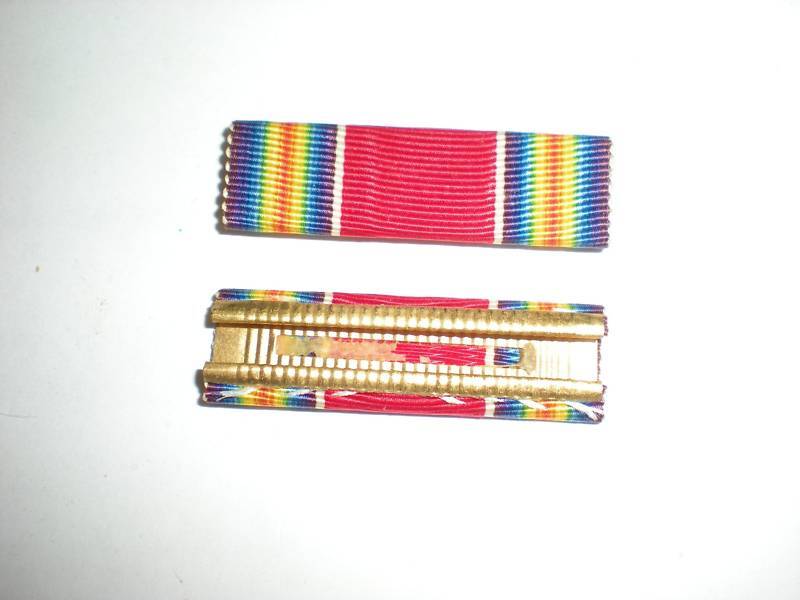 1950'S US ARMY WWII VICTORY MEDAL RIBBON -CRIMPED BACK