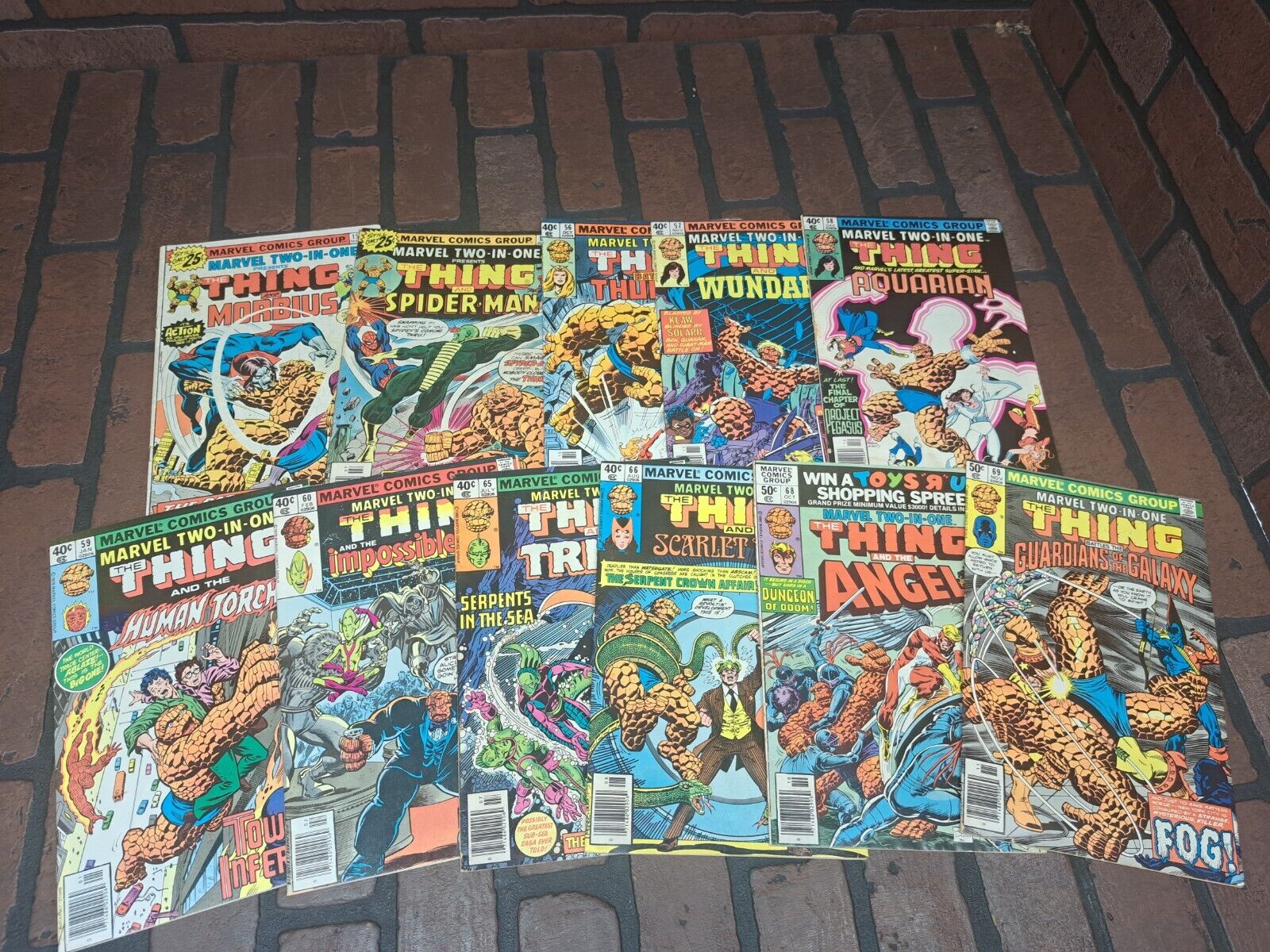 MARVEL TWO IN ONE The Thing Lot Of 11 Bronze Age 
