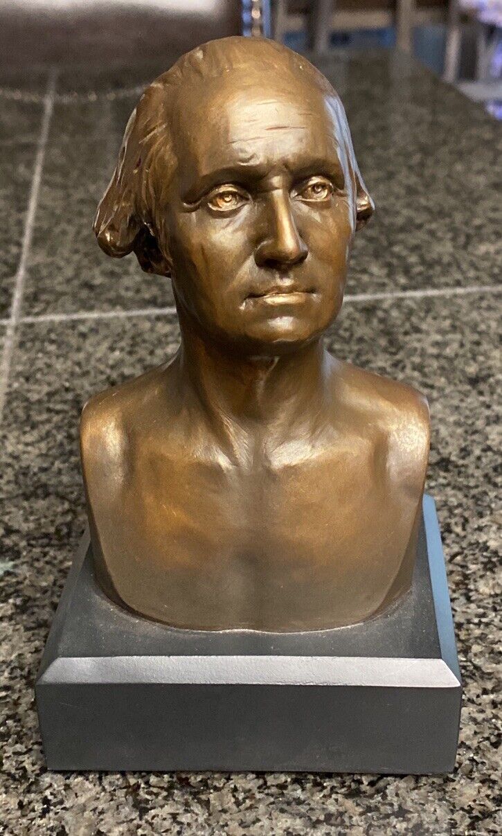 Design Masters GEORGE WASHINGTON Bronze Bust Polyresin 1784 Houdon REPRODUCTION
