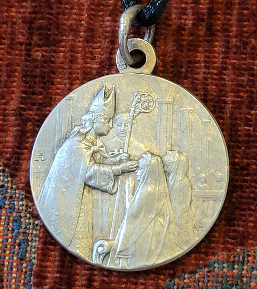Souvenir Of My Confirmation Medallion Vintage & New Holy Medal Catholic France 