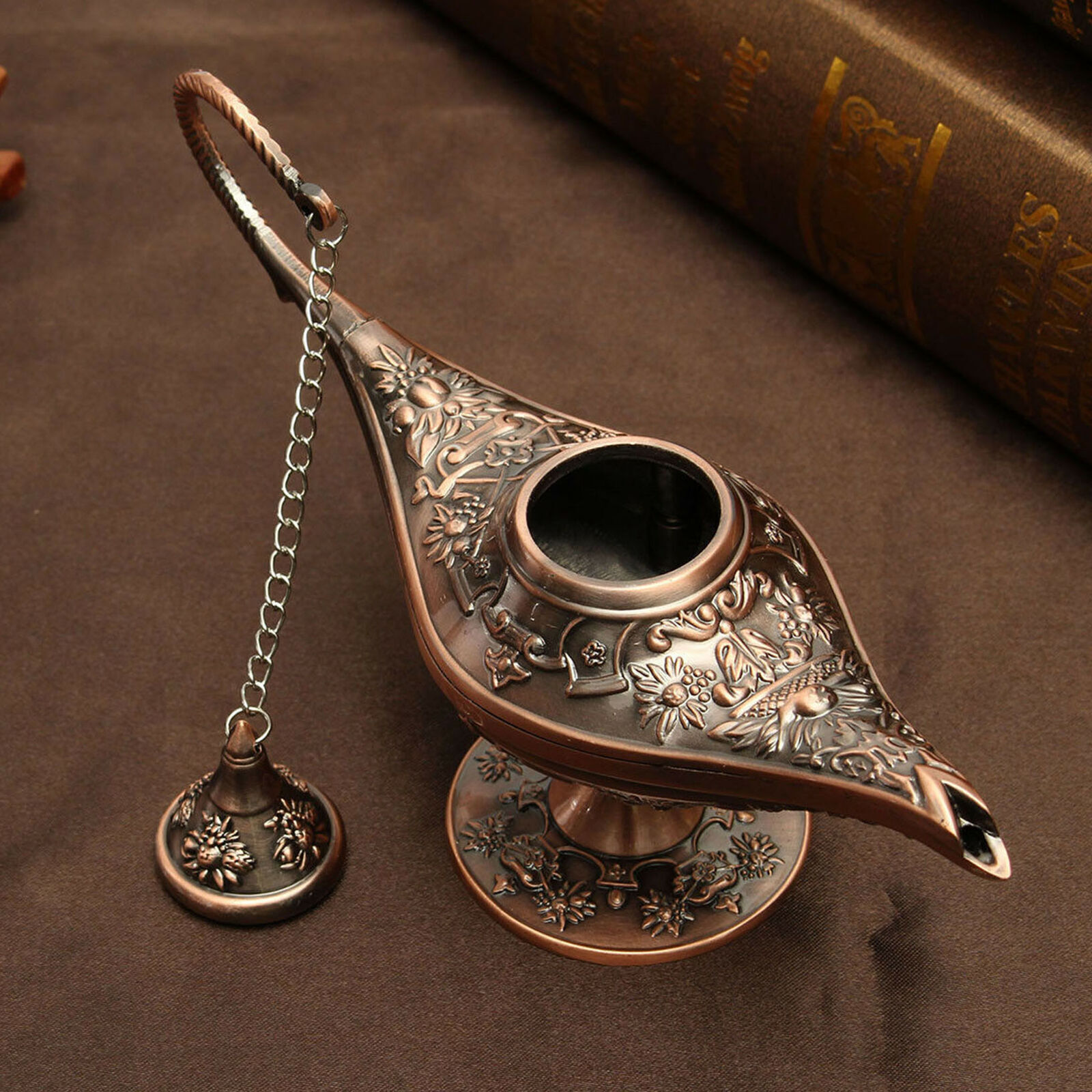 Aladdin Genie Lamp Alloy Oil Lamps Incense Burner Ornate Rare Vintage Decoration