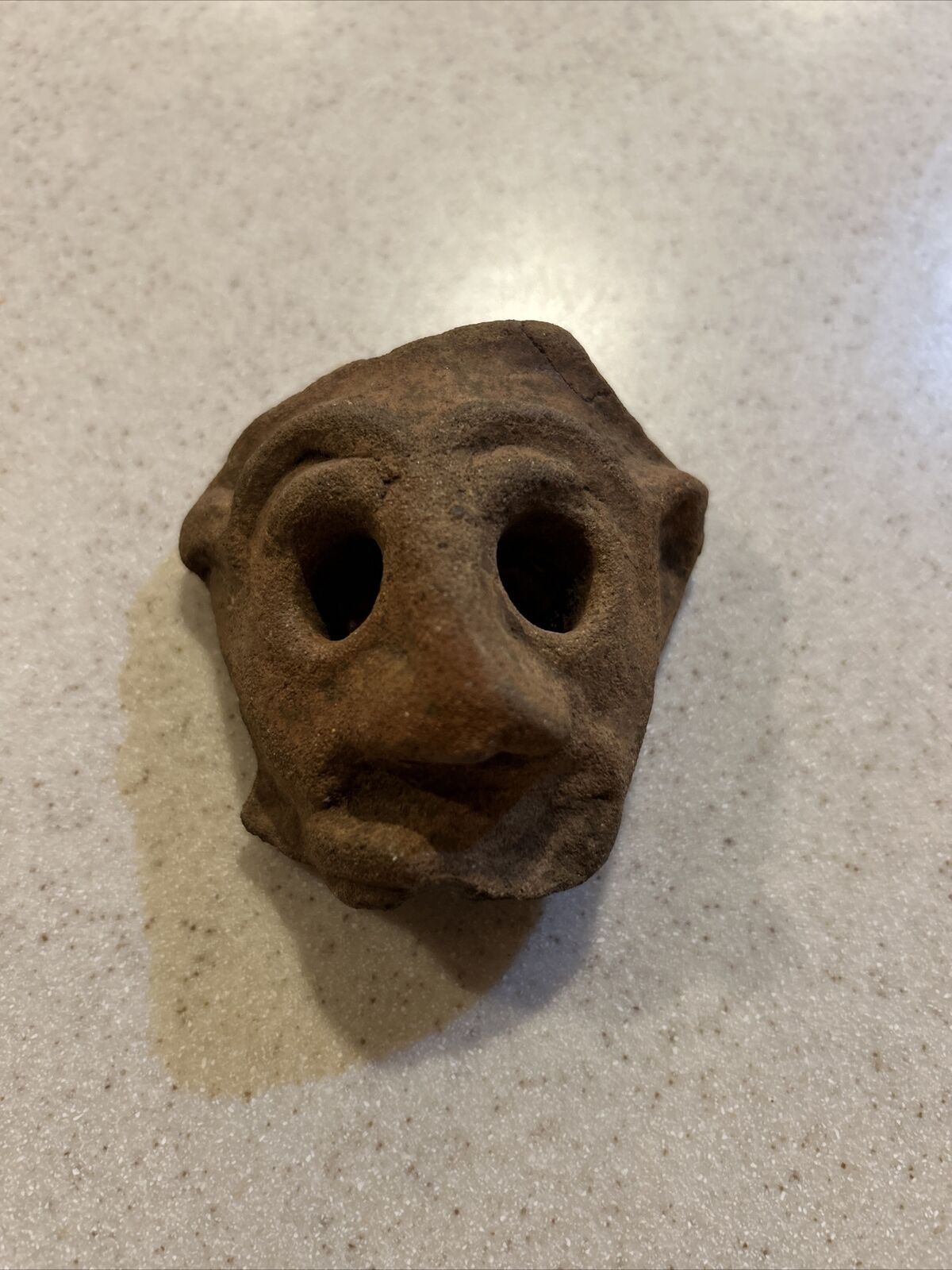 ANCIENT PRE-COLUMBIAN TAIRONA CERAMIC South American Stone FACE MASK 3”