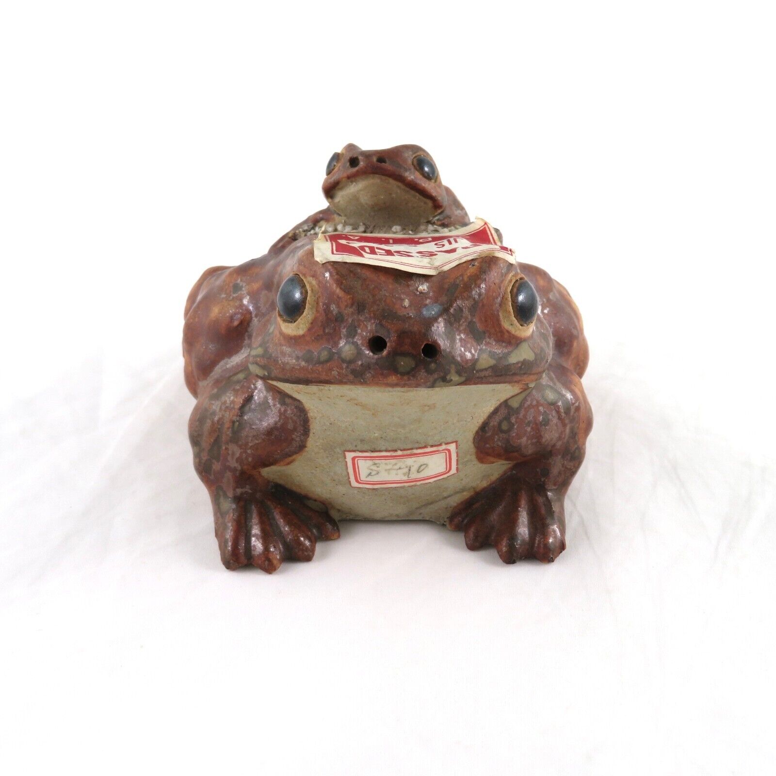 Vintage Japanese Shigaraki Frog Baby Toad Lucky Pottery 2.5\