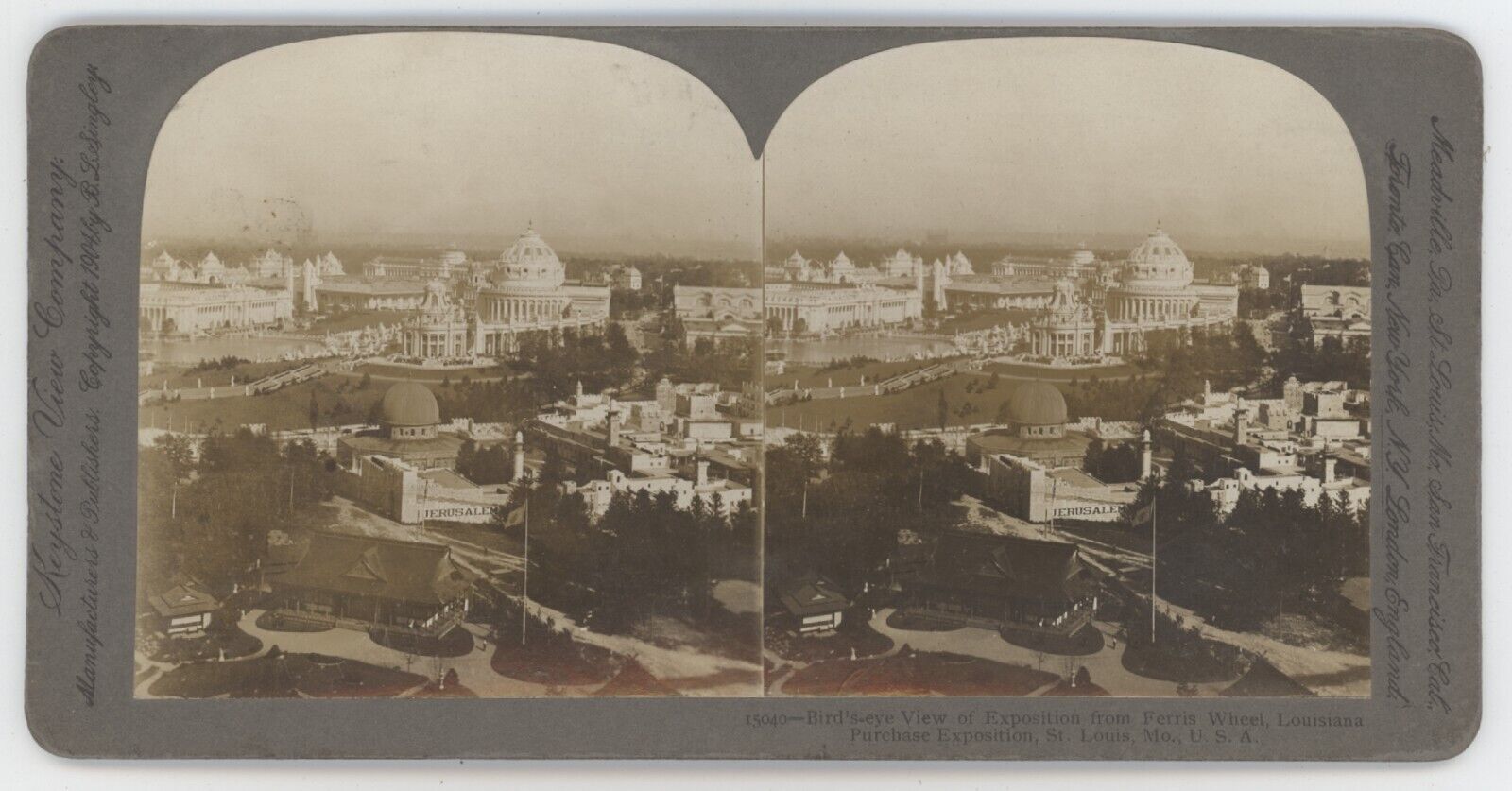 c1900\'s Rare Real Photo Stereoview Keystone View State Fair from Ferris Wheel