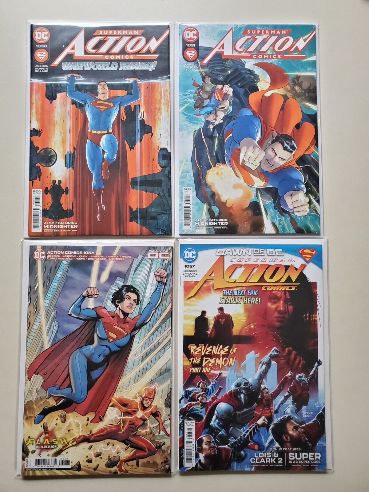Lot of 4 ACTION COMICS #1030, 1031, 1056, 1057 - KEY Issues - 1st Appearances