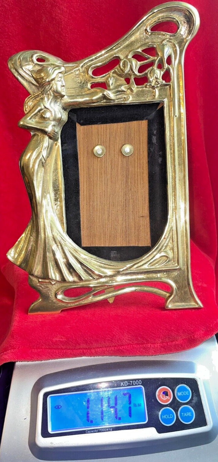 Vintage Brass Women Picture Frame with Glass