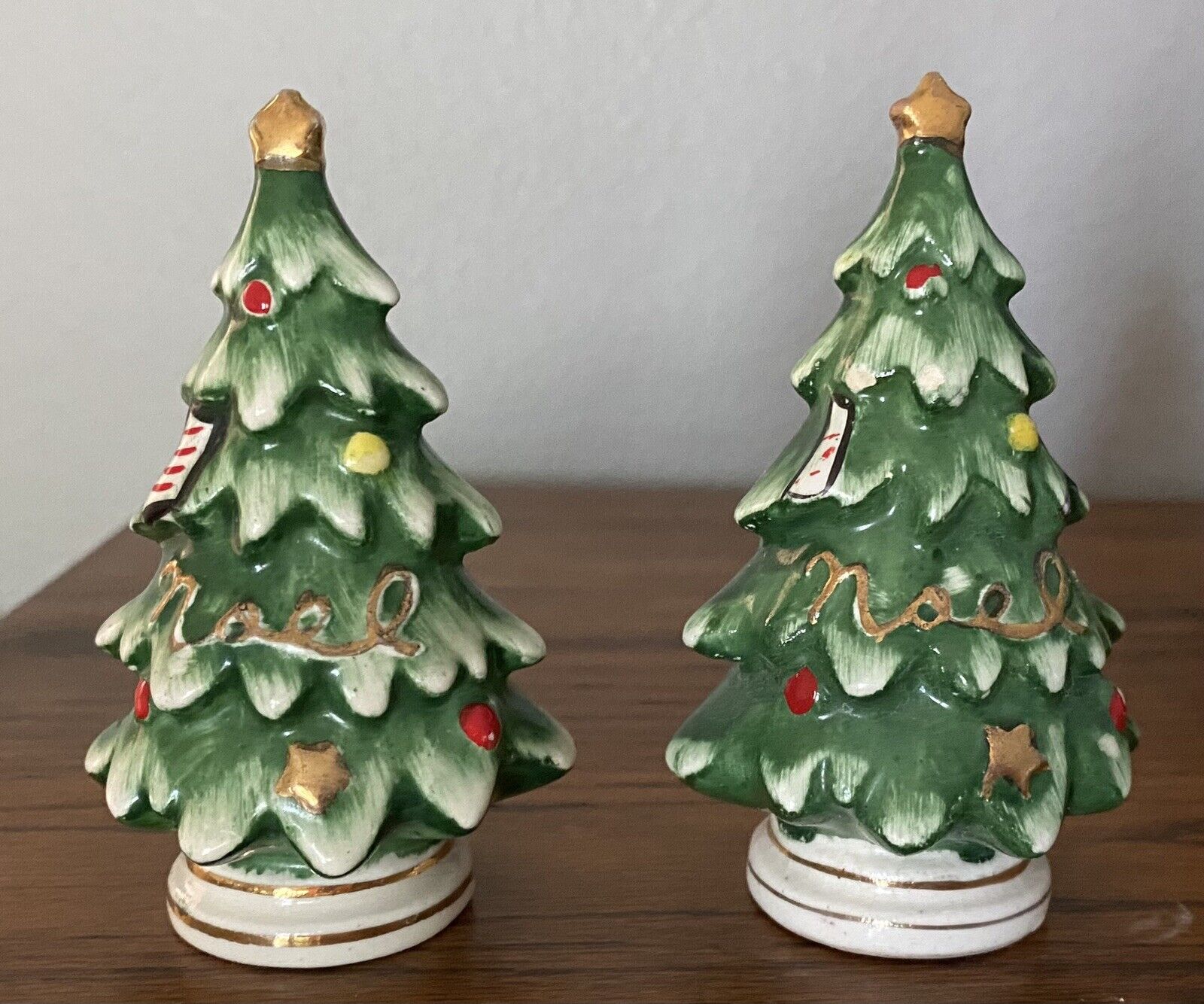 Vintage Made in Japan #054 Christmas Tree Salt & Pepper “Noel” Lefton ?