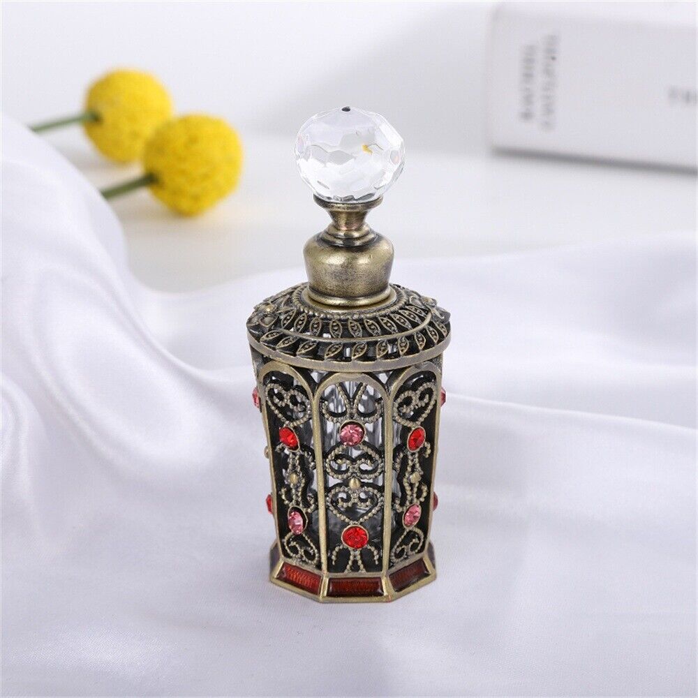 12ML Perfume Bottle Cosmetic Container Vintage Hollow Engraved Toner Holder
