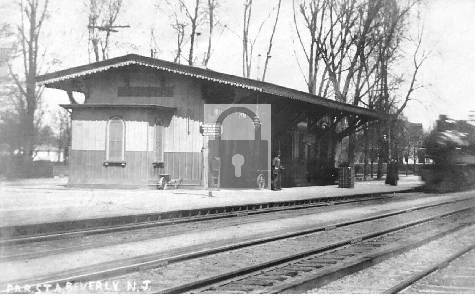 Railroad Train Station Depot Beverly New Jersey NJ Reprint Reprint Postcard