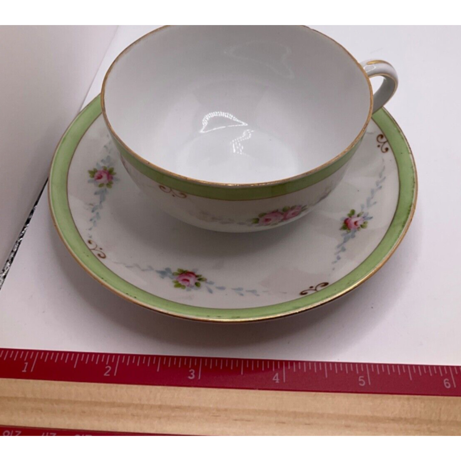 Vintage Japanese Tea Cup & Saucer Set - Hand-Painted Floral, Delicate Design