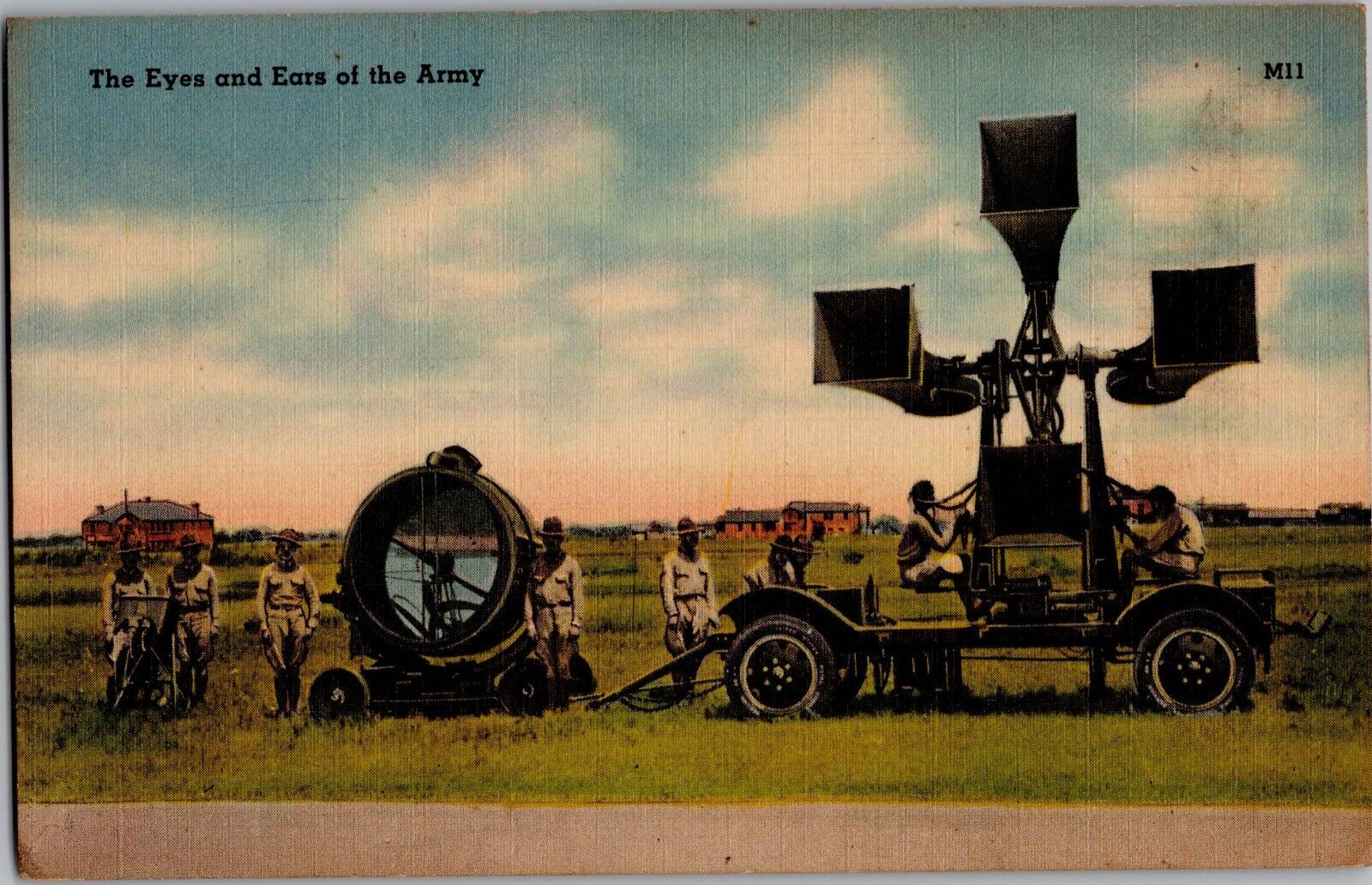1940s U.S. Army Eyes & Ears of the Army Vintage Linen Postcard Military