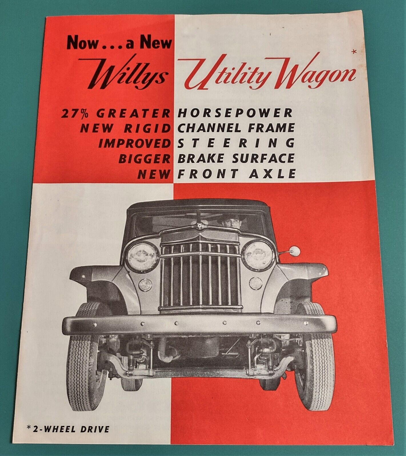 1954 Willys Jeep 2-Wheel Drive Utility Station Wagon Original Brochure