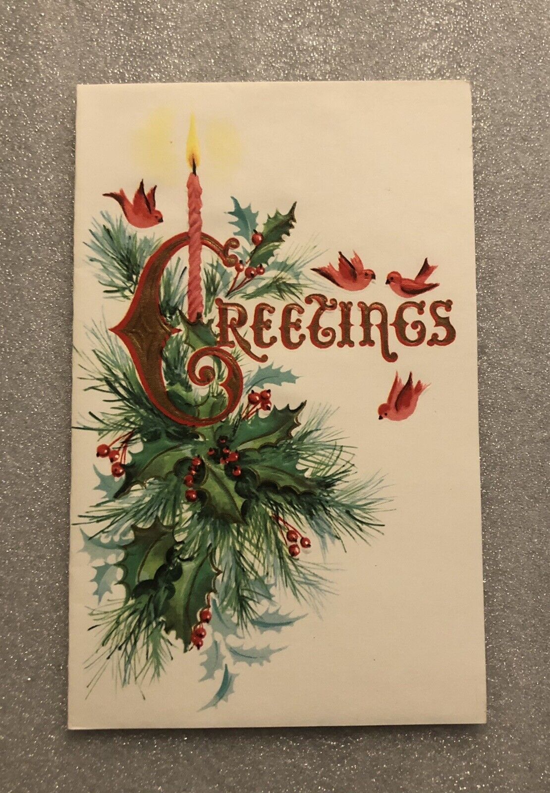 Vintage Holiday Christmas Greeting Card Paper Collectible Birds Cardinals