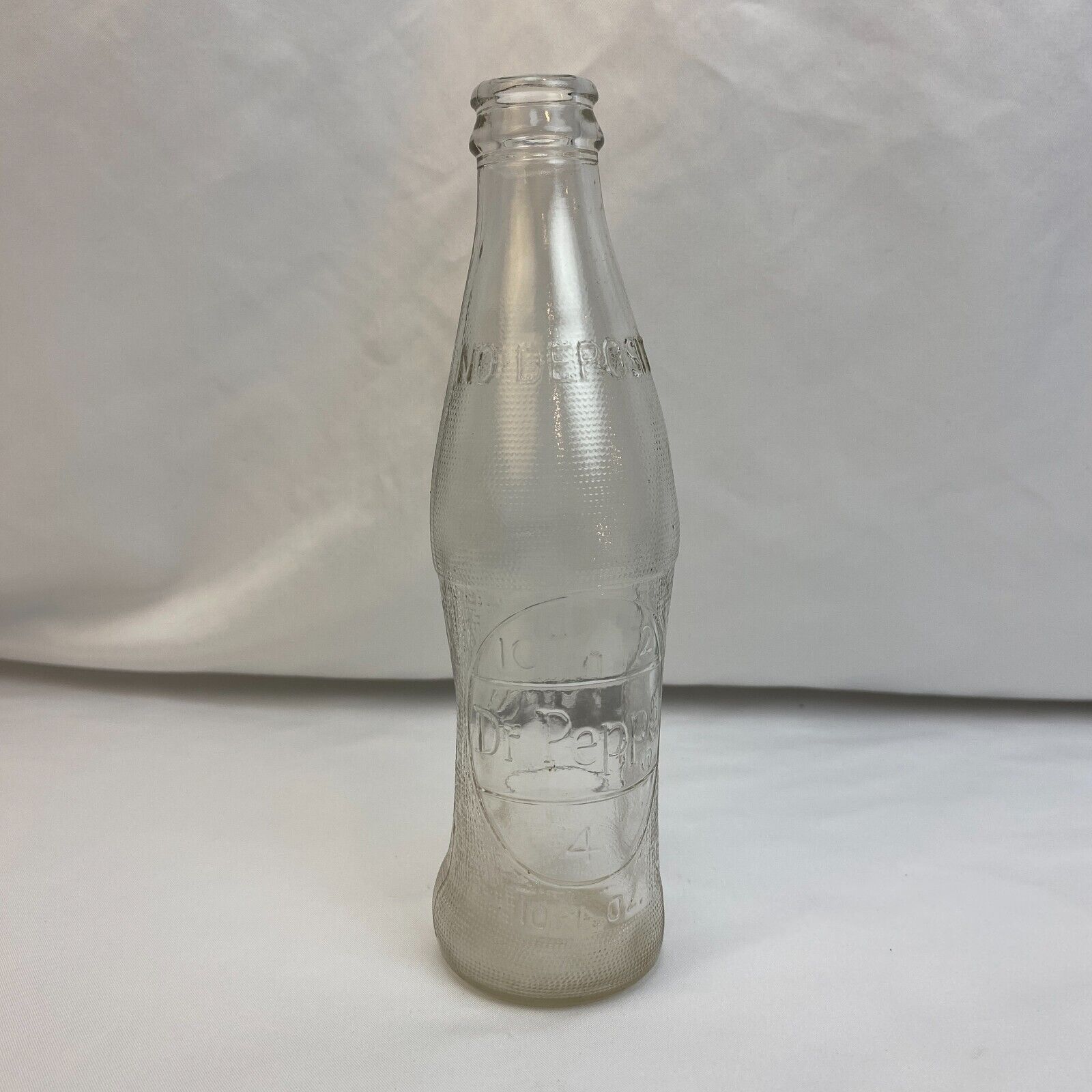 RARE Deformed Vintage Dr. Pepper 10oz Embossed Clear Glass Bottle - Very Unique