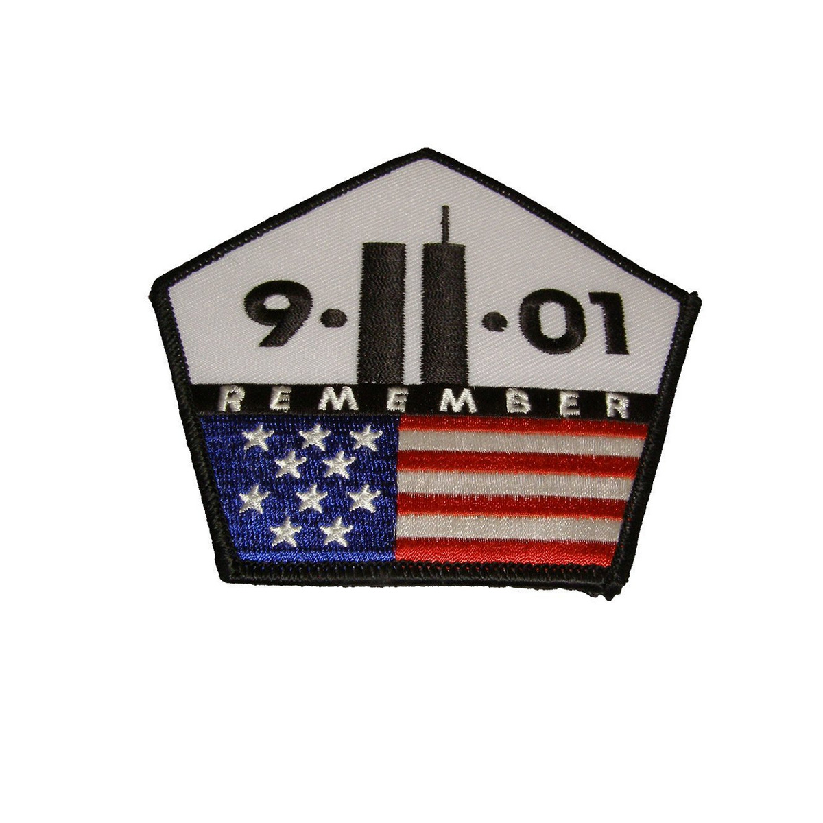 SEPTEMBER 11TH 2001 REMEMBER TWIN TOWER AND PENTAGON WITH USA FLAG 911 PATCH