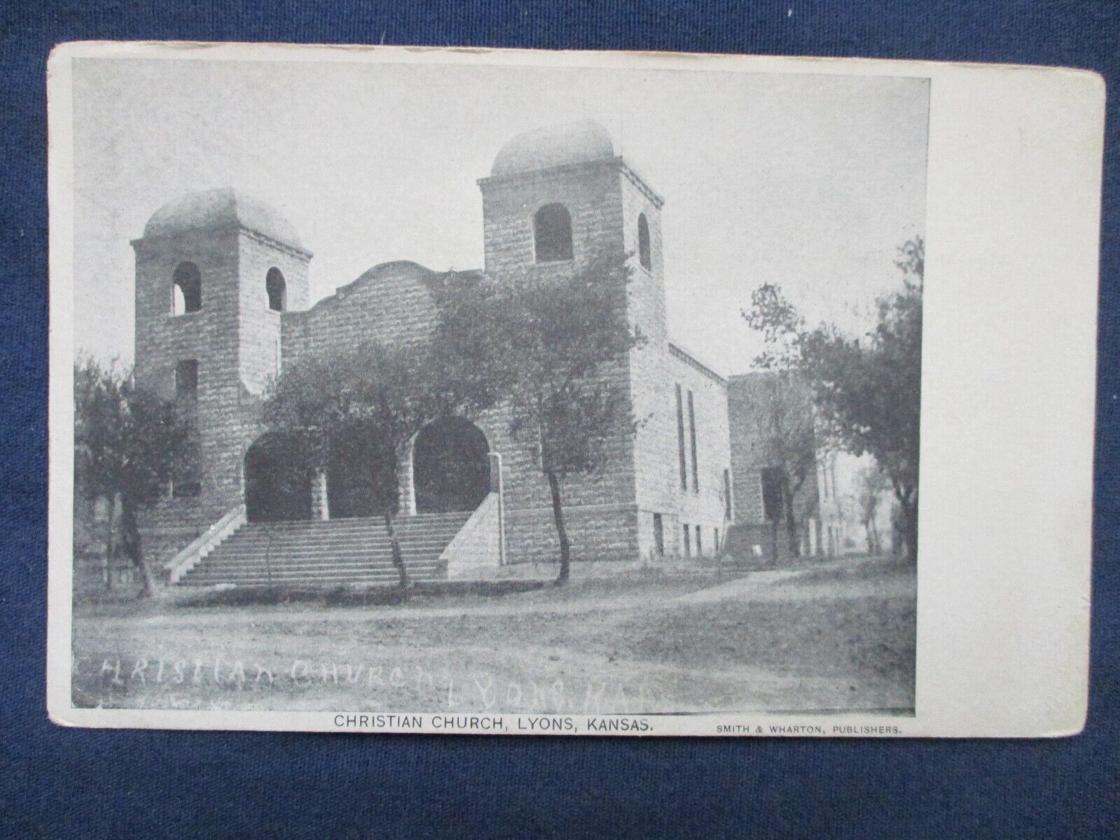 ca1910 Lyons Kansas Christian Church Postcard