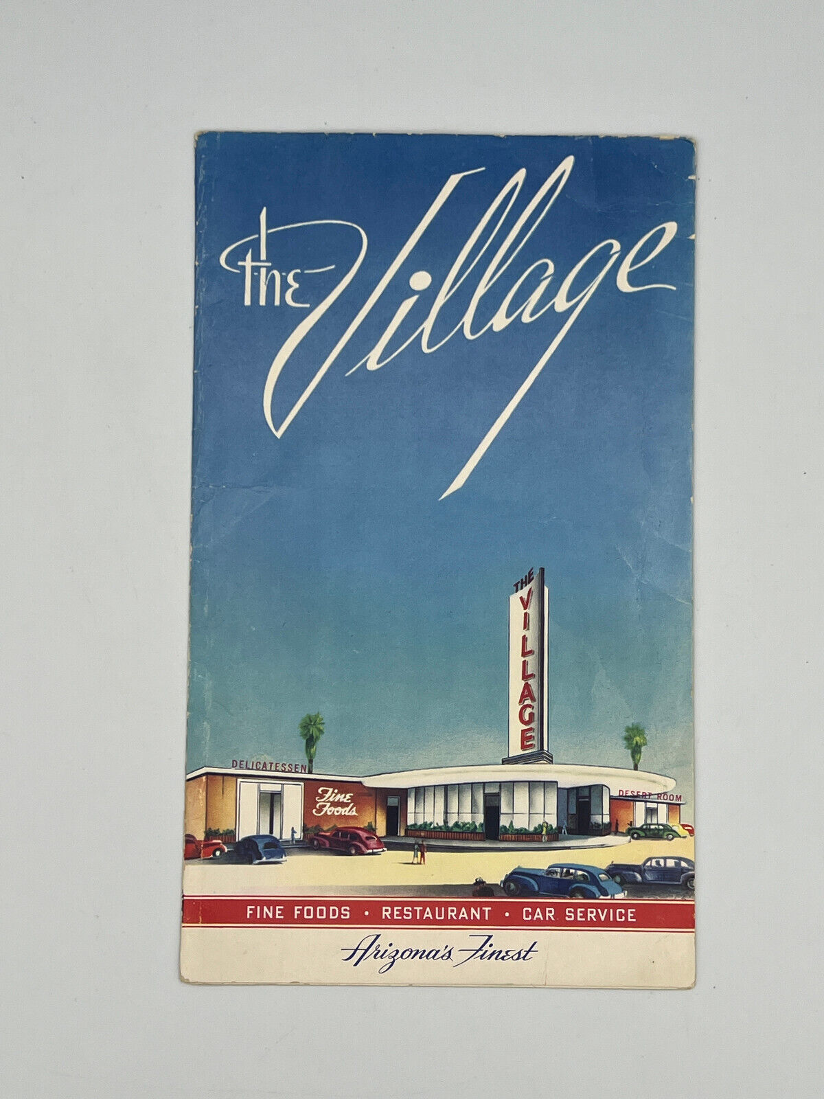 Vintage 1940s The Village Drive In Restaurant Menu 3000 N Central Ave Phoenix AZ