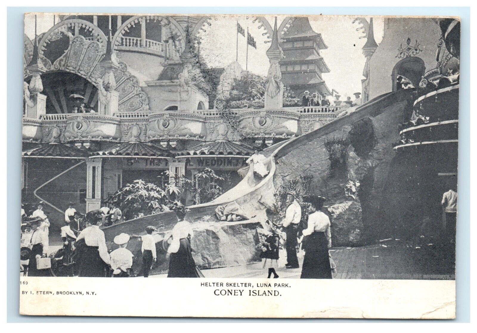 VTG Postcard Coney Island New York Helter Skelter Luna Park Early 1900s Posted