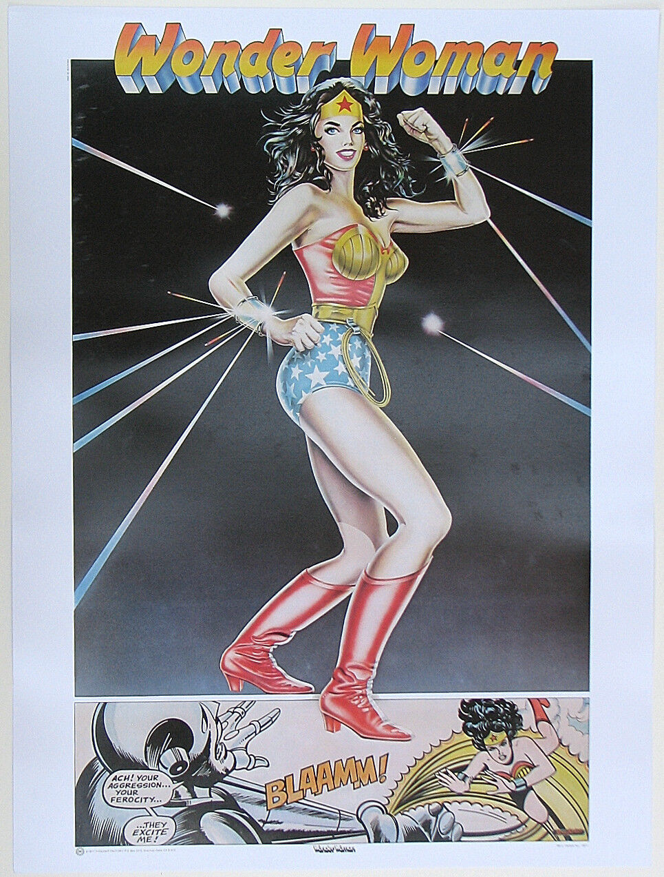 WONDER WOMAN POSTER Thought Factory 1977 DC