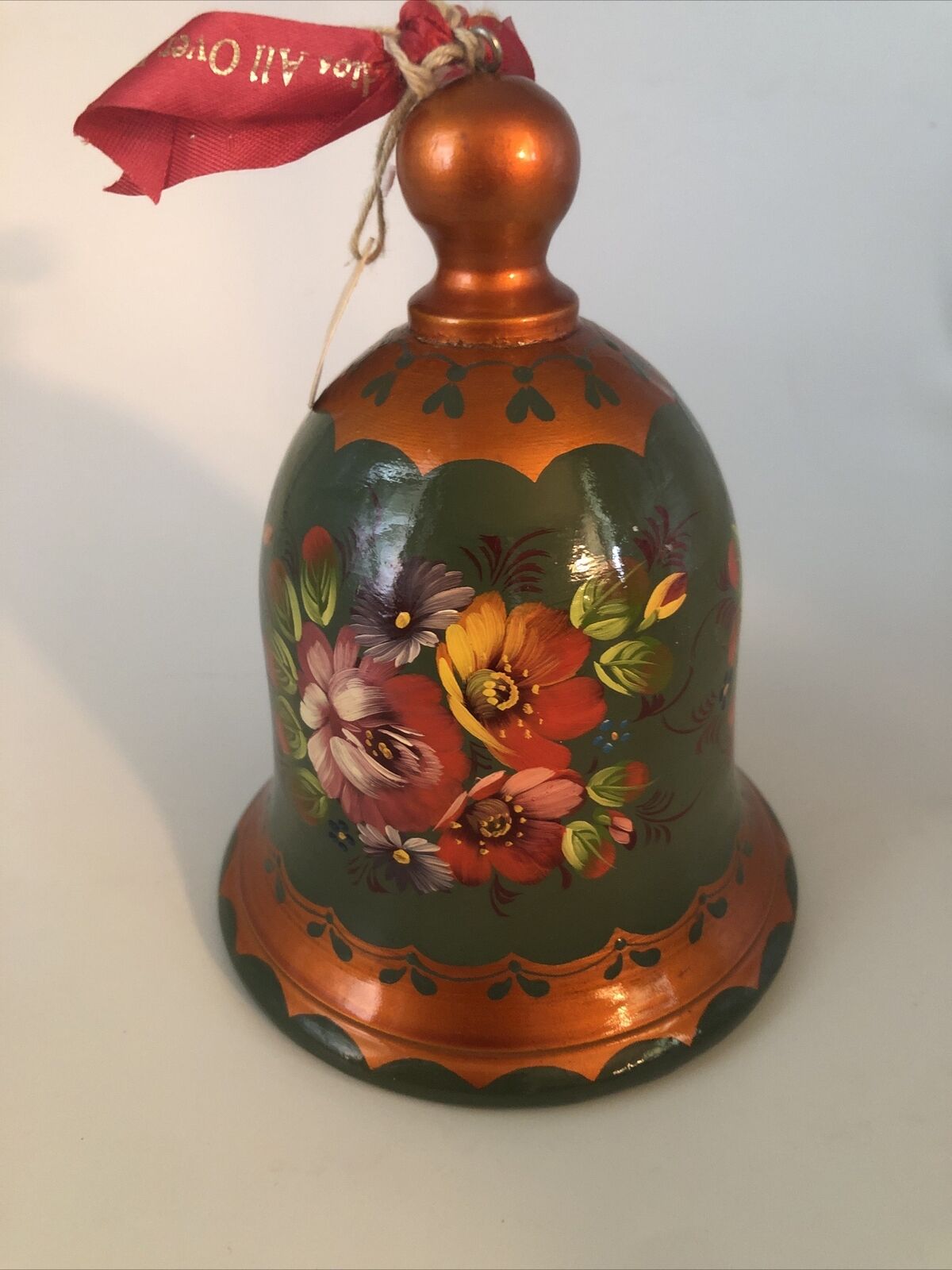 G DeBrekht Hand Painted Russian Folk Art Wood Bell