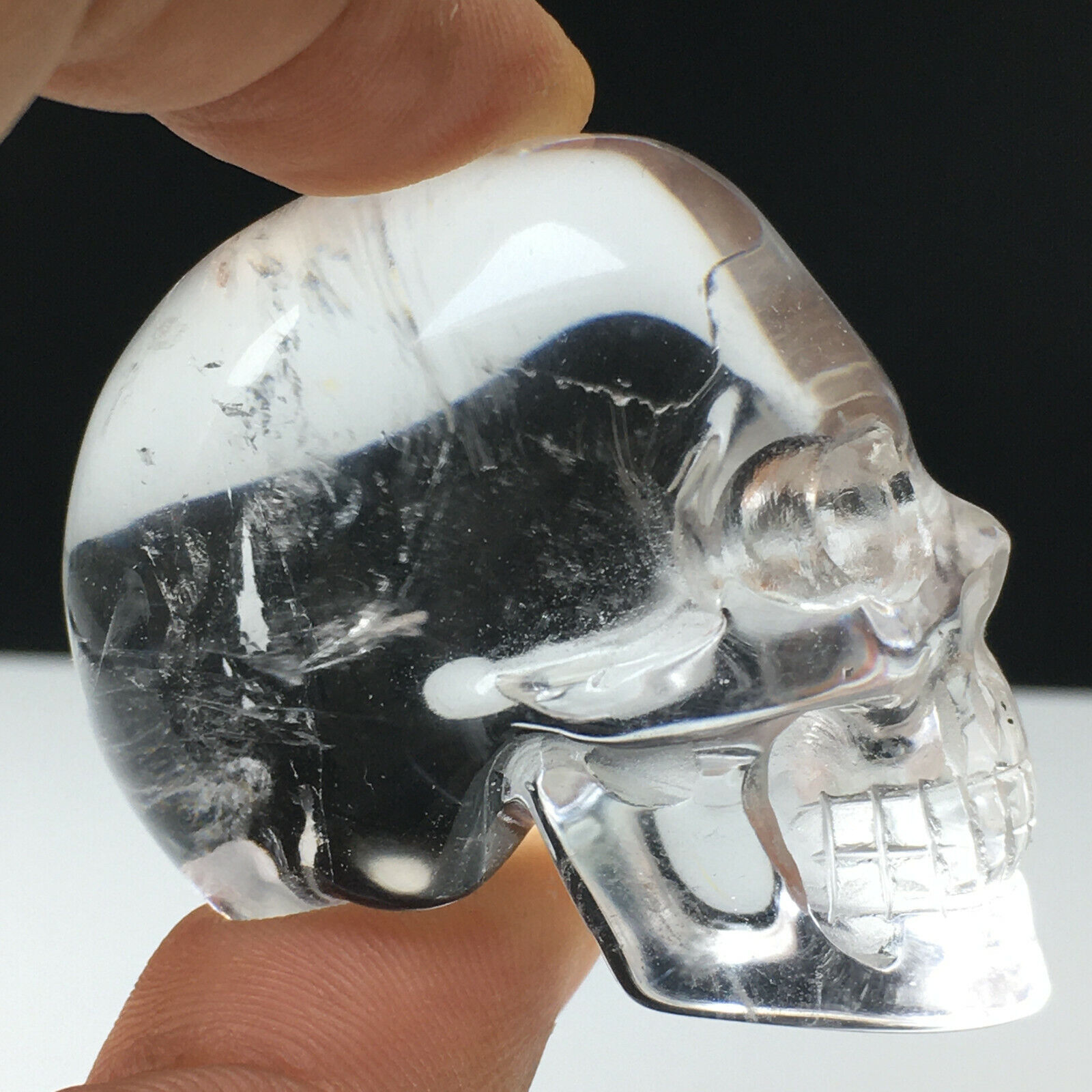 Rare！67g  Awesome Natural Crystal  Quartz Skull  Healing  Carving  