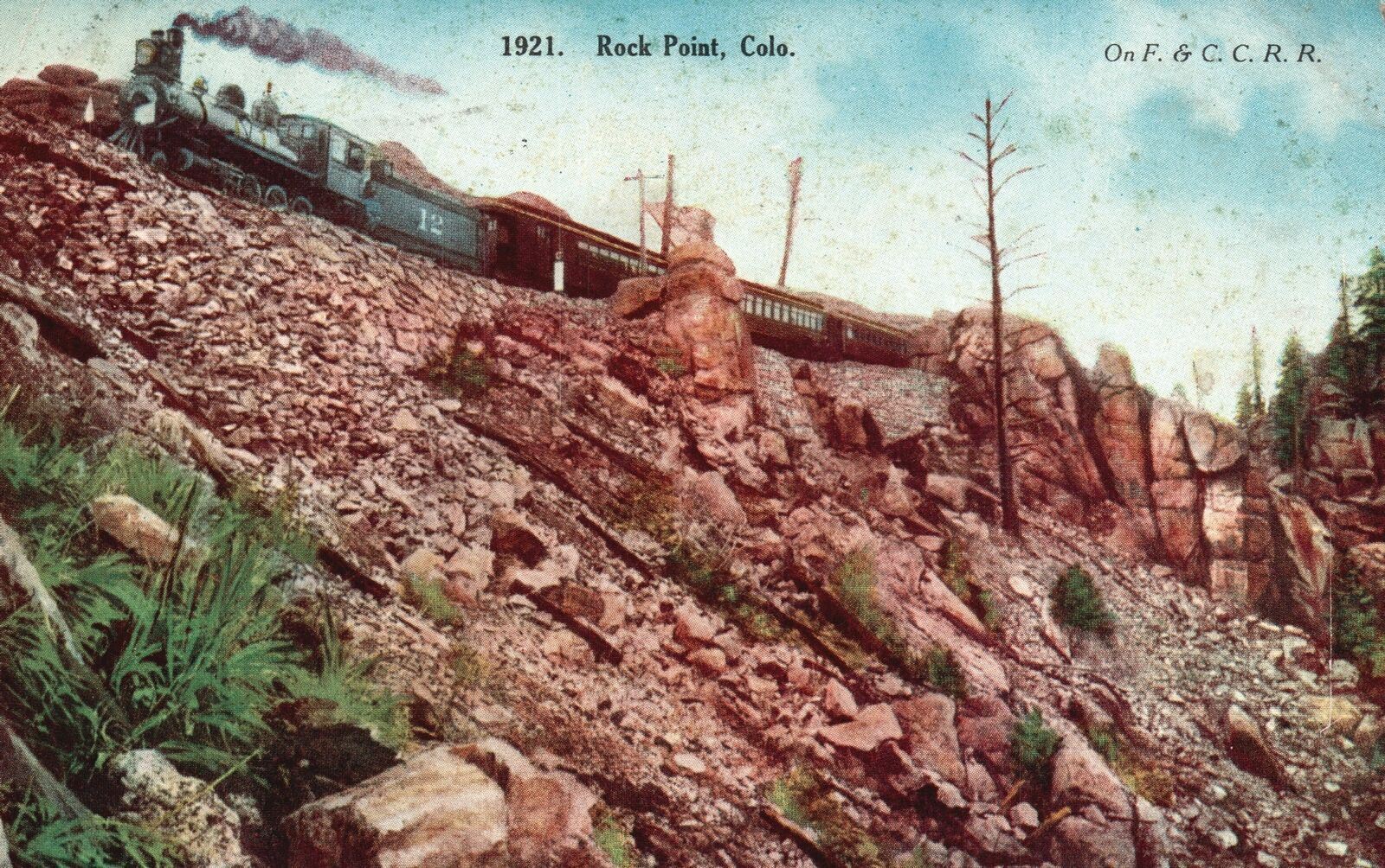 Vintage Postcard 1910\'s Rock Point Cliff Trail Tourist Attraction Colorado CO