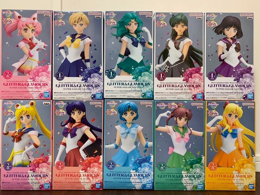 Sailor Moon Eternal SUPER SAILOR Figure A Type Set of 10 Glitter & Glamours