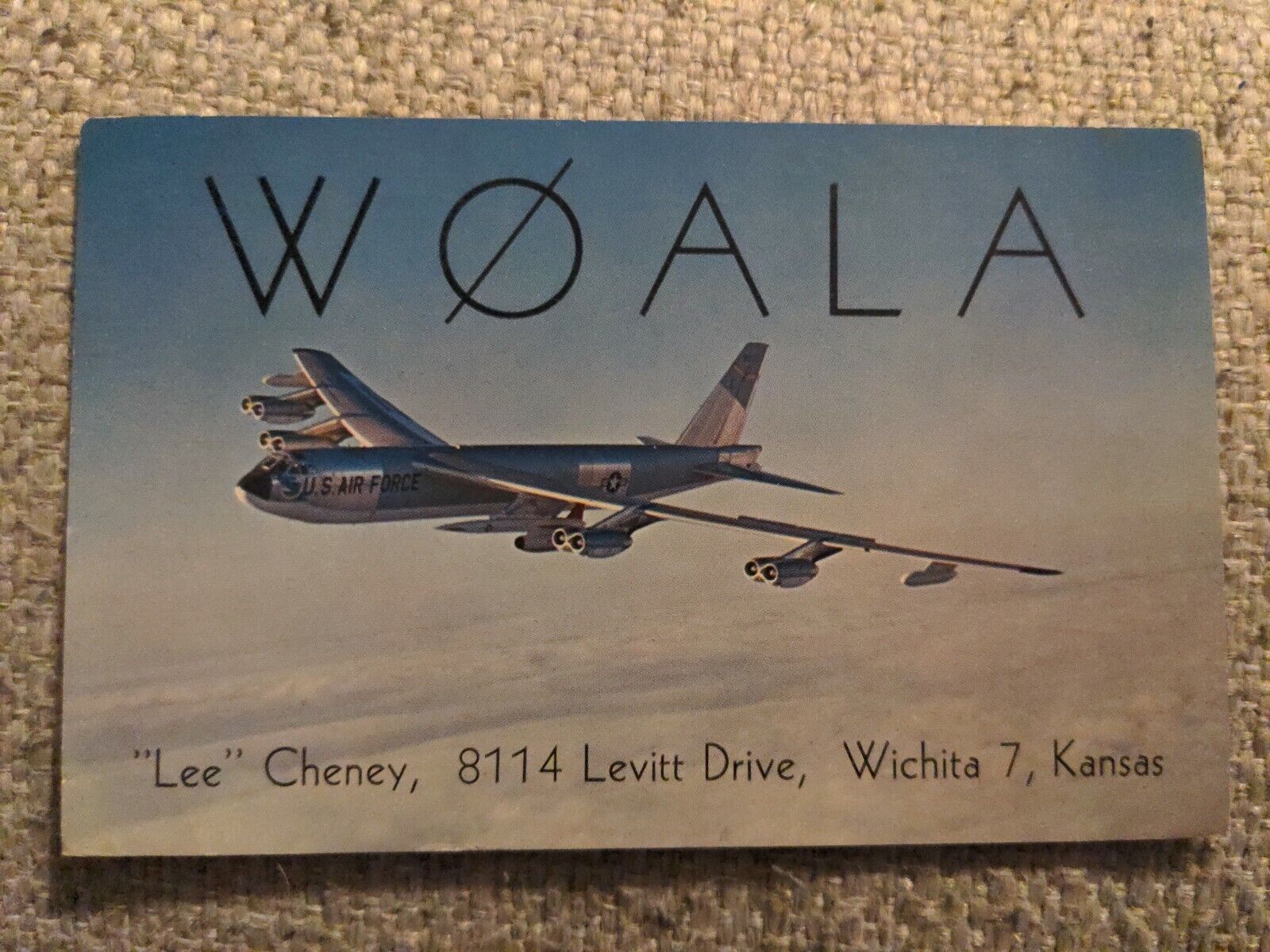 WOALA Lee Cheney Wichita Kansas W2RGD New Jersey Amateur Radio QSL Card 1960