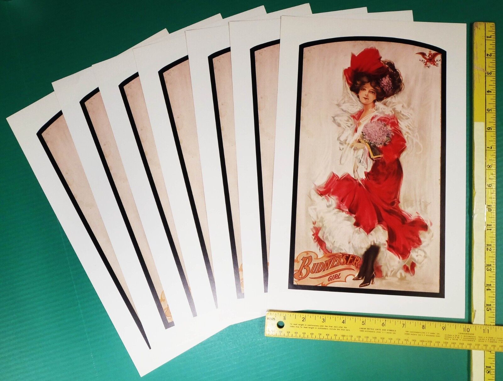 ANHEUSER-BUSCH Victorian BUDWEISER GIRL 10x15½ (7) Posters Sexy Pinup Beer Party