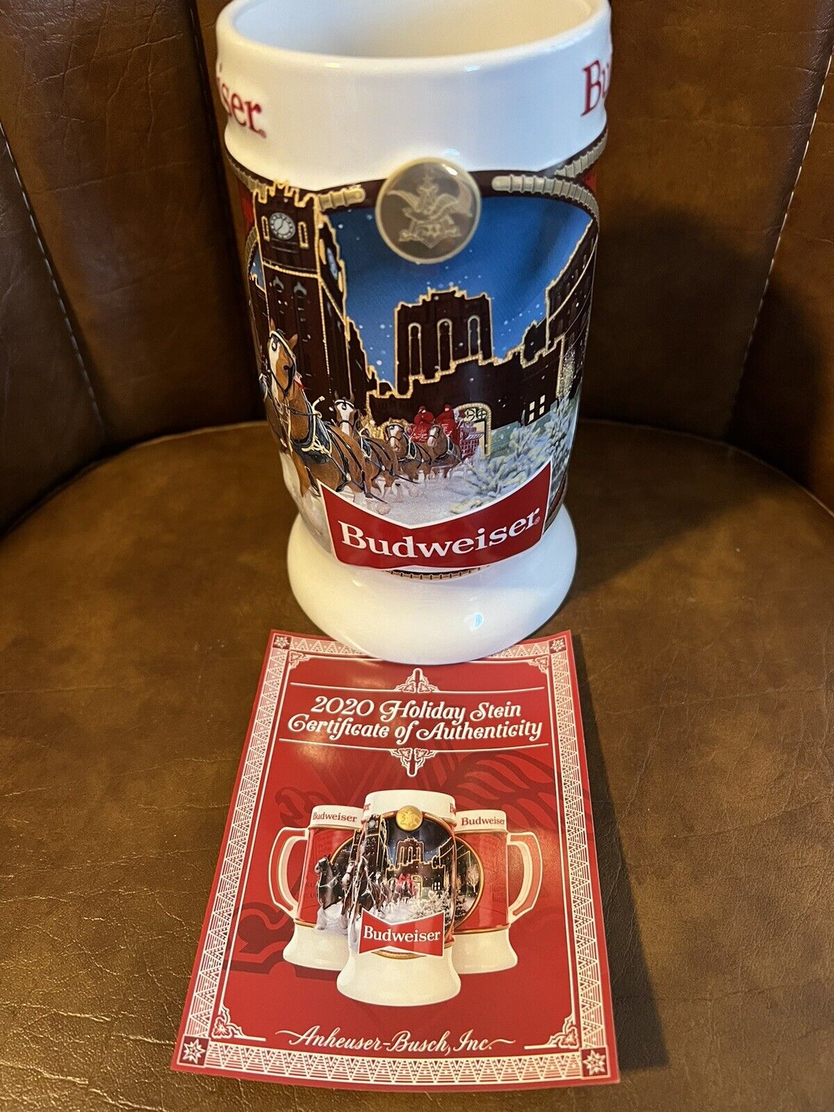 2020 Budweiser Holiday Stein Beer Mug 41st Anniversary Edition “Brewery Lights”