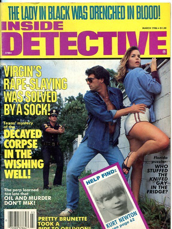 INSIDE DETECTIVE-03/86-DECAYED CORPSE-LADY IN BLACK-RAPE-SLAYING FN/VF